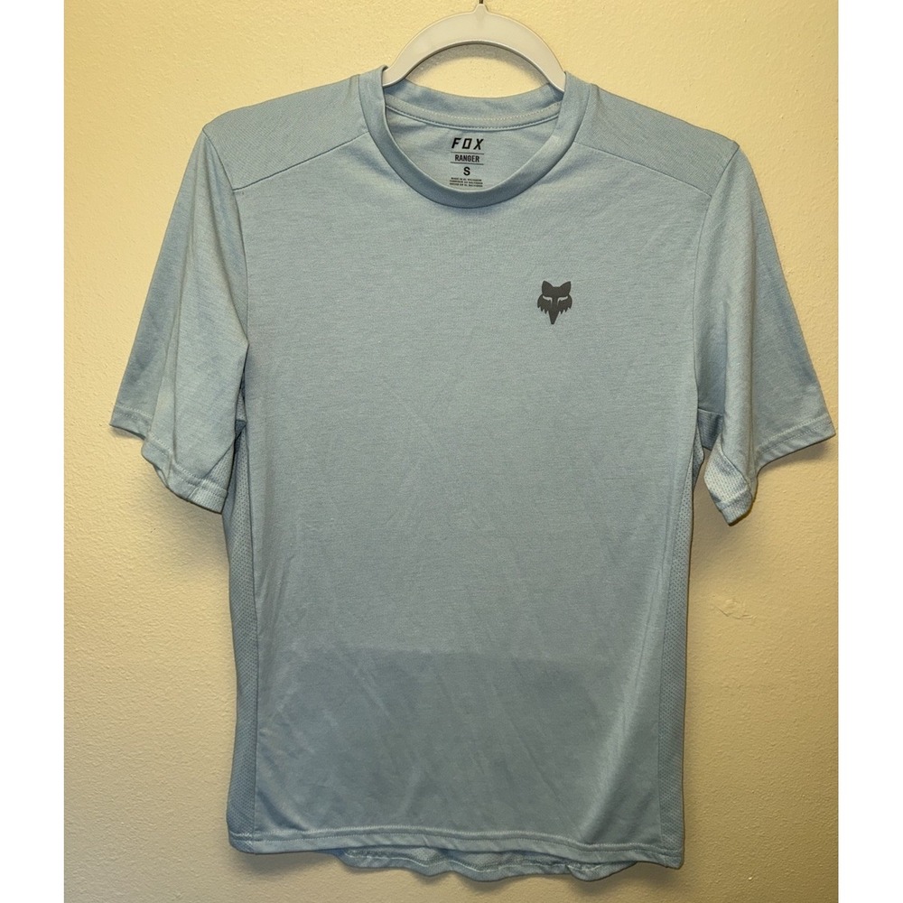 Fox Racing Ranger Mens T Shirt Small Blue Logo Short Sleeve Performance Mesh